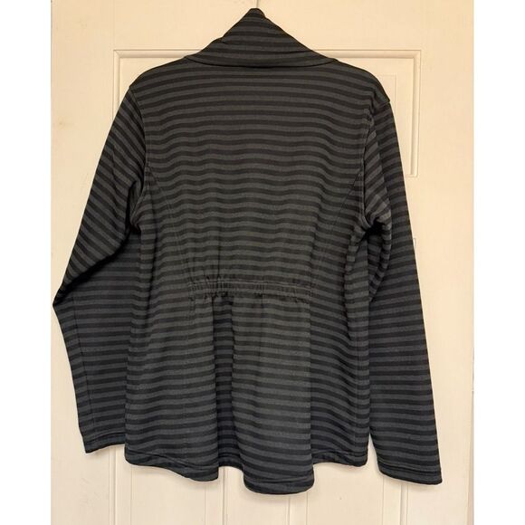 Columbia Gray Striped Long Sleeve Pullover Sweatshirt.Cinch Back. Women's. Sz XL - Picture 3 of 12